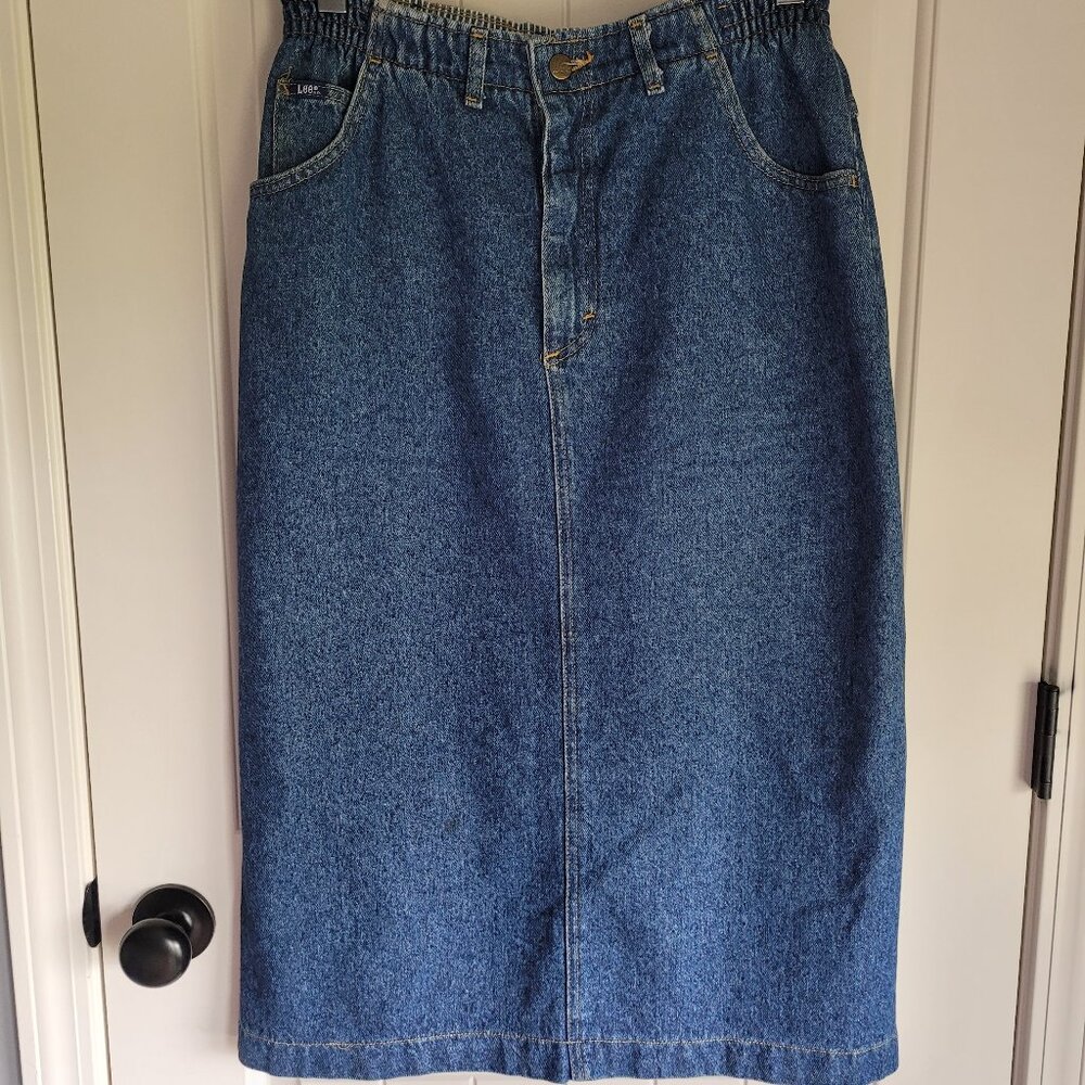 Denim Skirt Vintage Lee Jeans Brand Size M 8/10 Womens Jean Skirt 90s